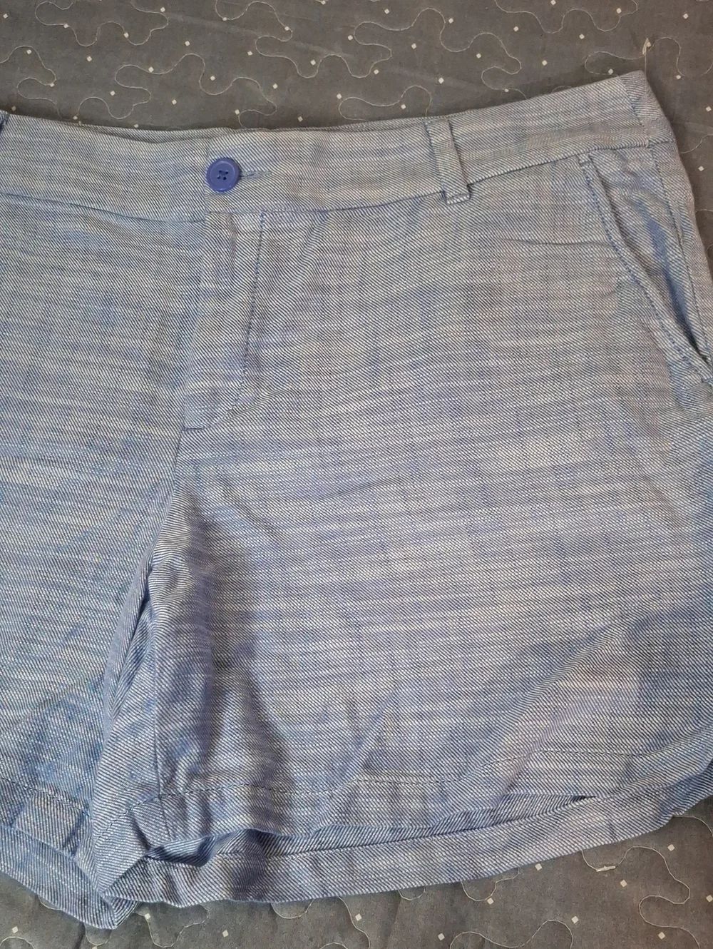 Loft Outlet The Monroe 6" Short Light Blue Textured Summer Shorts size 14